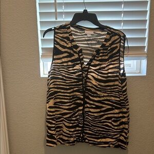 Zebra Print Sleeveless Top